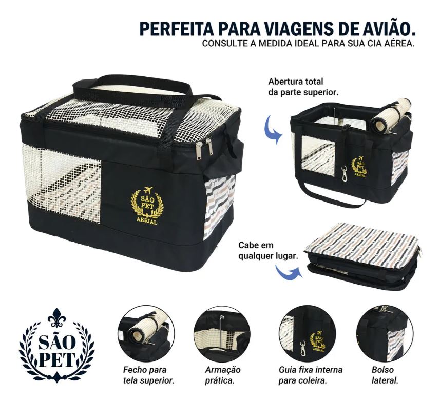 bolsa de transporte para cães e gatos ideal para viagens e deslocamentos com conforto