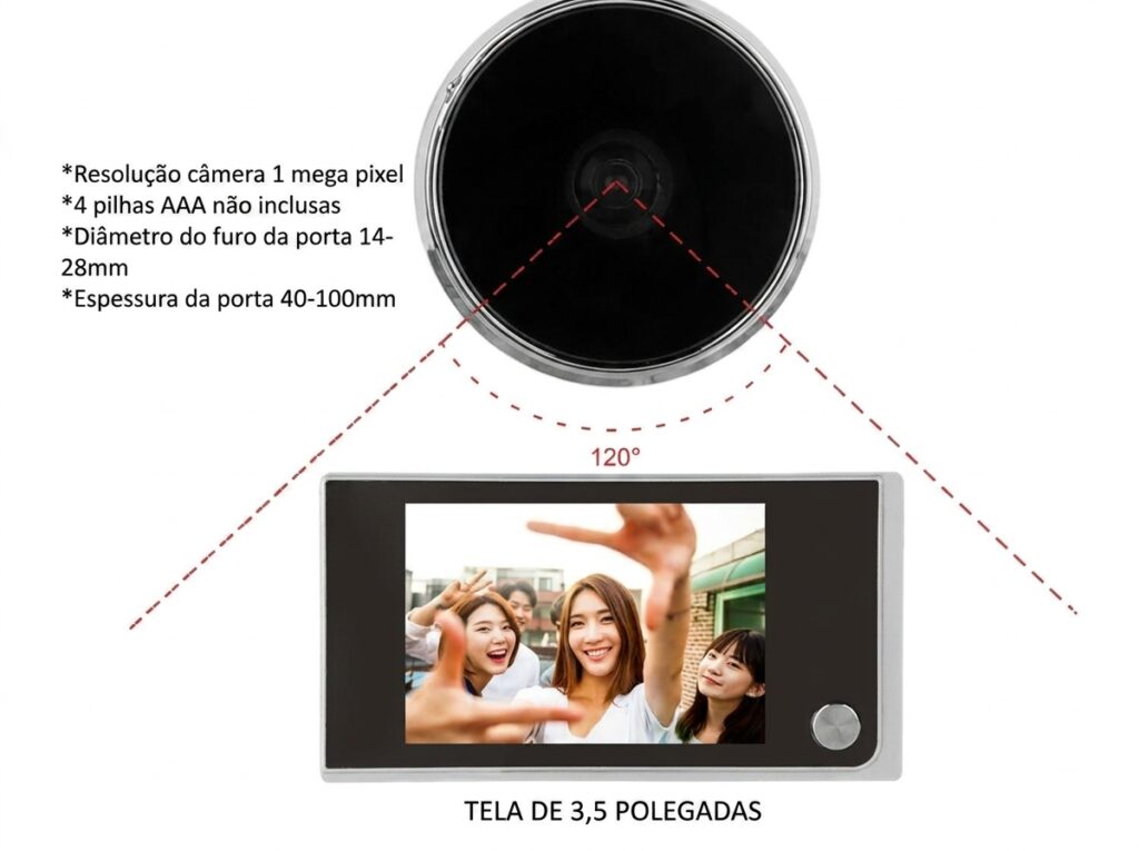 olho mágico digital smart mg117 camera porta wifi